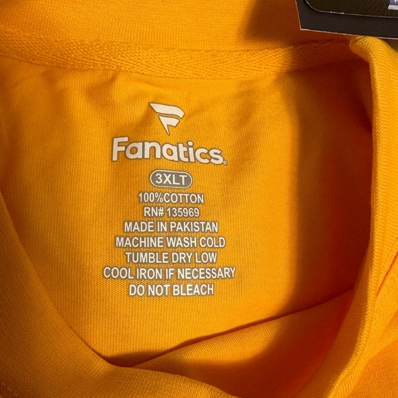 NWT FANATICS NFL Team Apparel Gold Steelers size 3XLT T-Shirt - Picture 3 of 6